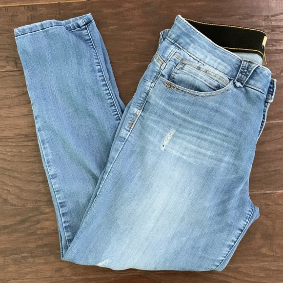 Gently Worn Distressed Democracy "Ab" Solution Skinny Jeans - Picture 2 of 15